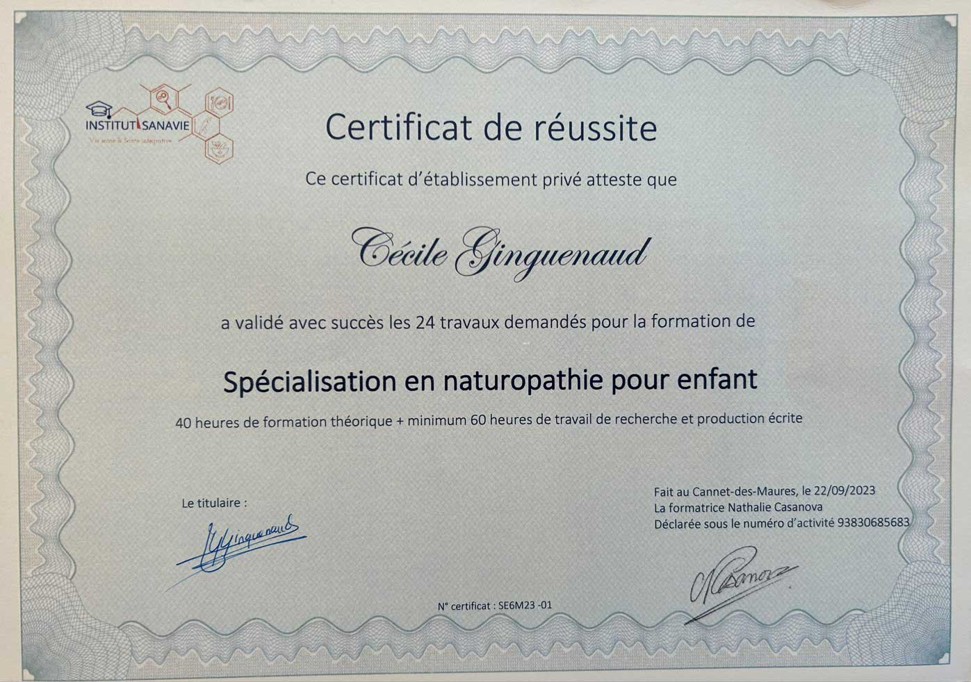 certificat enfant 2